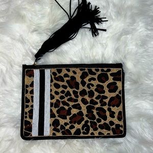 Sam Edelman Leopard Beaded Clutch
